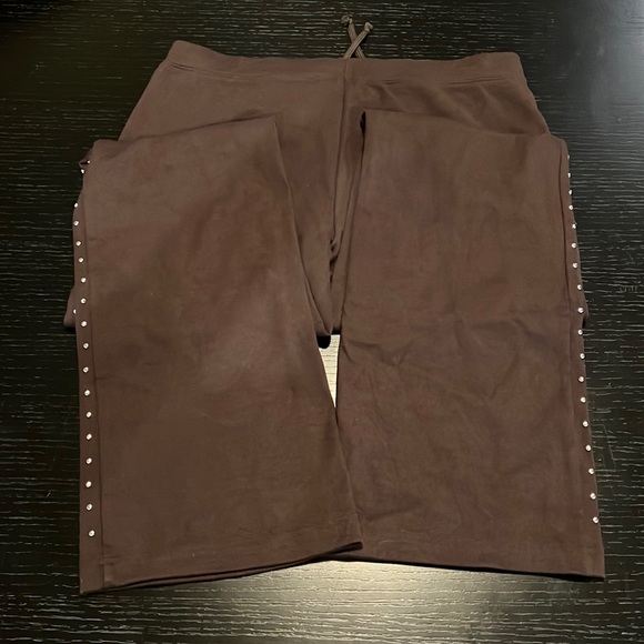 Michael Michael Kors medium brown silver studded sweatpants - Picture 2 of 7